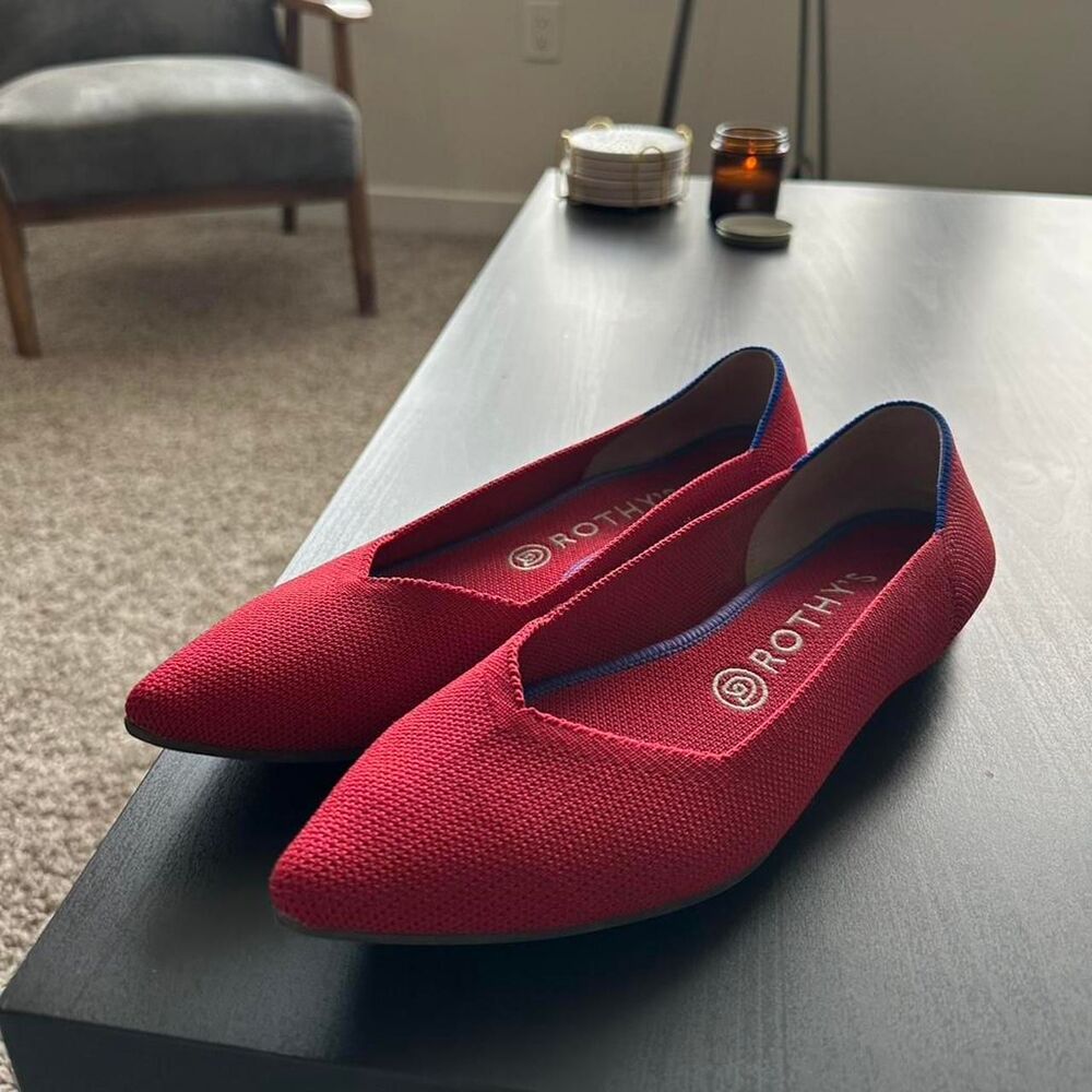 Rothy's Women's The Point II Red Ballet Flats sz 9